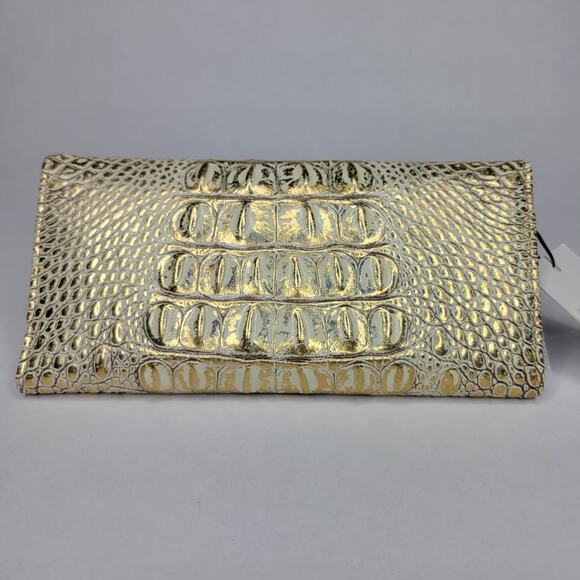 BRAHMIN Veronica Hologram Melbourne Gold Wallet Genuine Leather Iridescent NWT - Picture 6 of 12